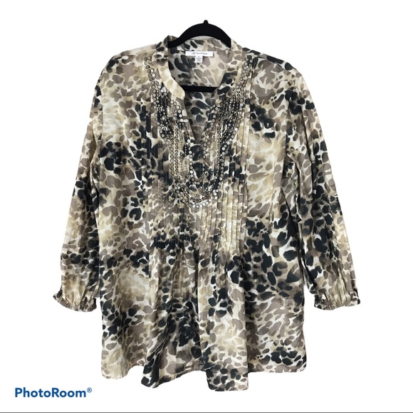 JM Collection Tops - JM Collection Women’s Animal Print lLong Sleeve 12